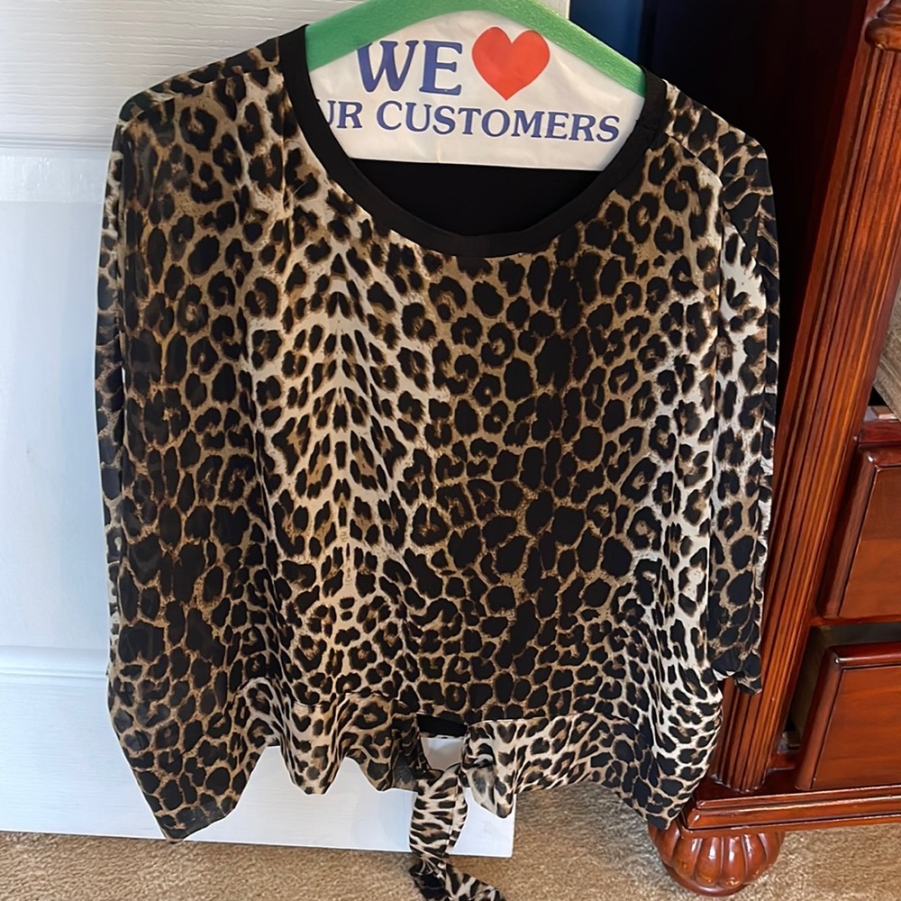 New Zara Leopard print 3/4. Sleeve Batwing Blouse